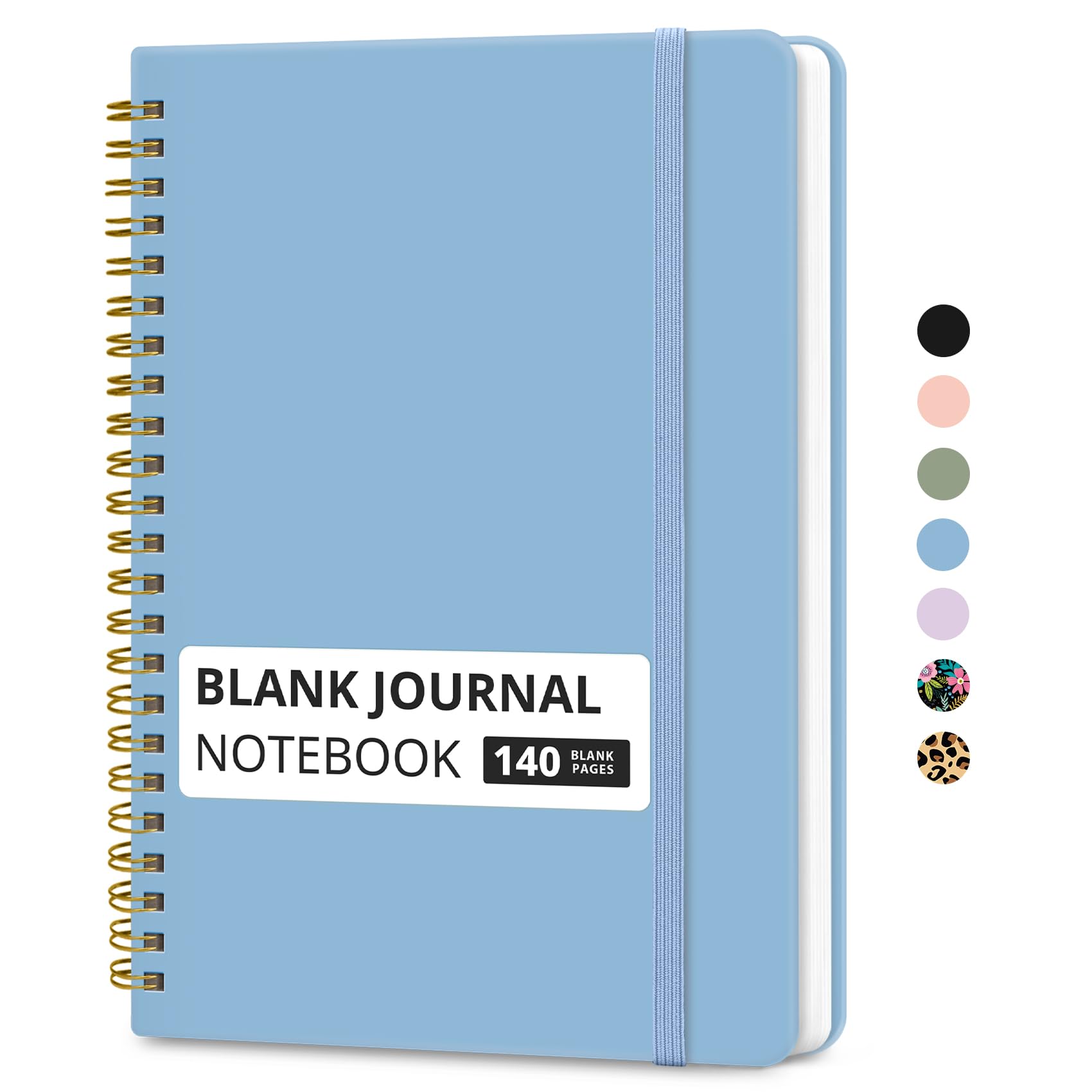 Taja Blank Spiral Notebook for Work, 5.7"x7.9" Spiral Plain Sketch Notebook