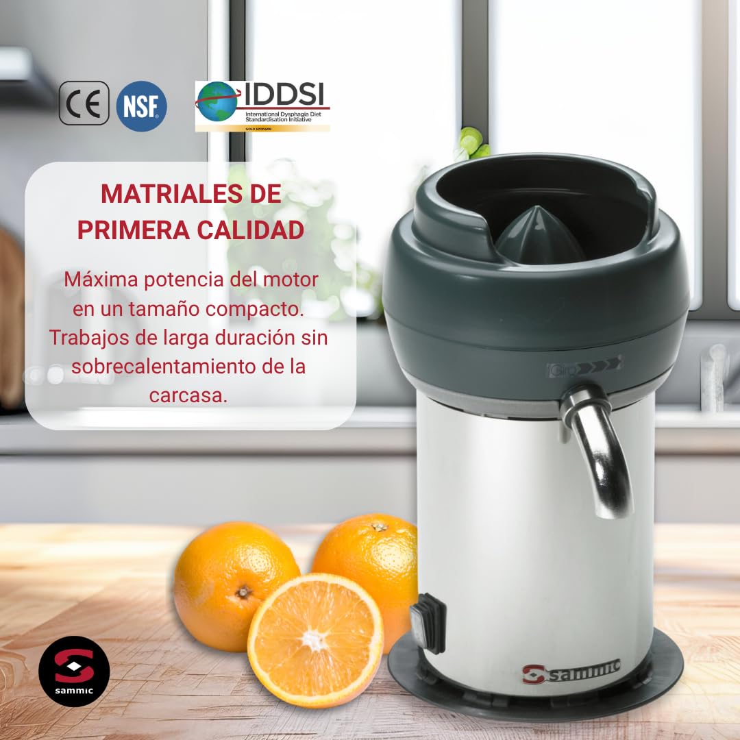 YOMMAK - Spremiagrumi elettrico professionale Sammic-ECM 130 W | Spremiagrumi manuale di succo e verdura in acciaio inox spremiagrumi | Ricambi spremiagrumi