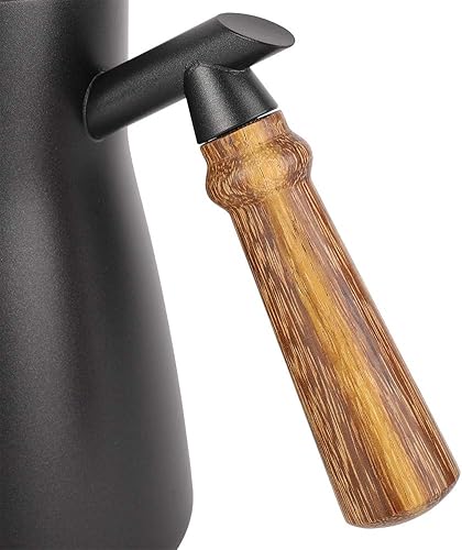 Miniatura 9 de Hervidor de agua de cuello de cisne de 28.7 fl oz, mango de madera, tetera de acero inoxidable, moderna tetera de acero inoxidable, negro mate (sin