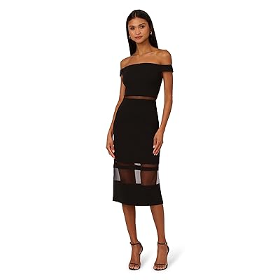 Adrianna Papell Knit Crepe Midi Dress Women