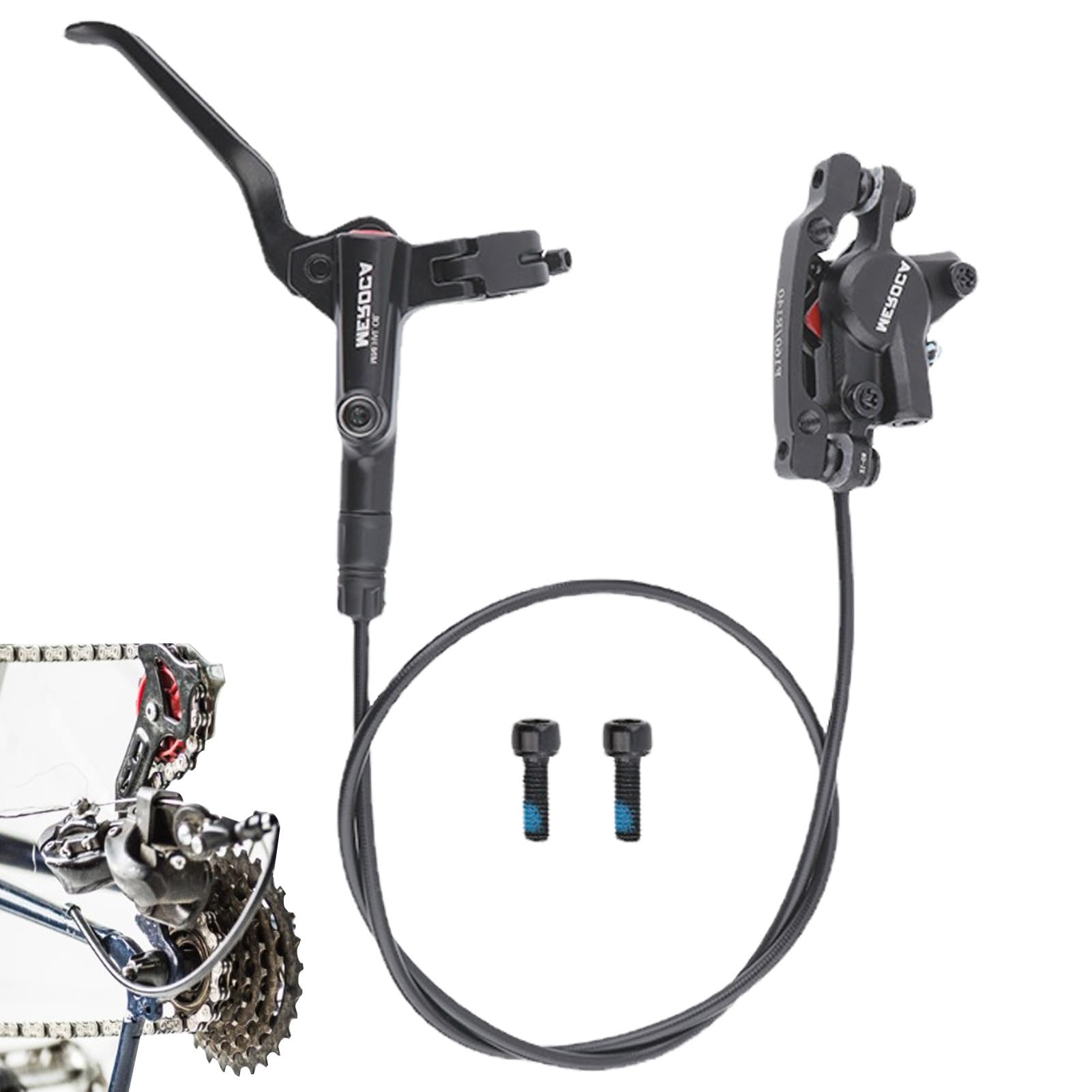 Ulapithi 1 Piece Oil Brake Rear Right 1400 Mm Black Mountain Bike Hydraulic Brake, Mountain Bike Disc Brake, 1 Piece Brake Cable Set, Aluminium Alloy Brake Lever For Mountain Bikes, Bicycles