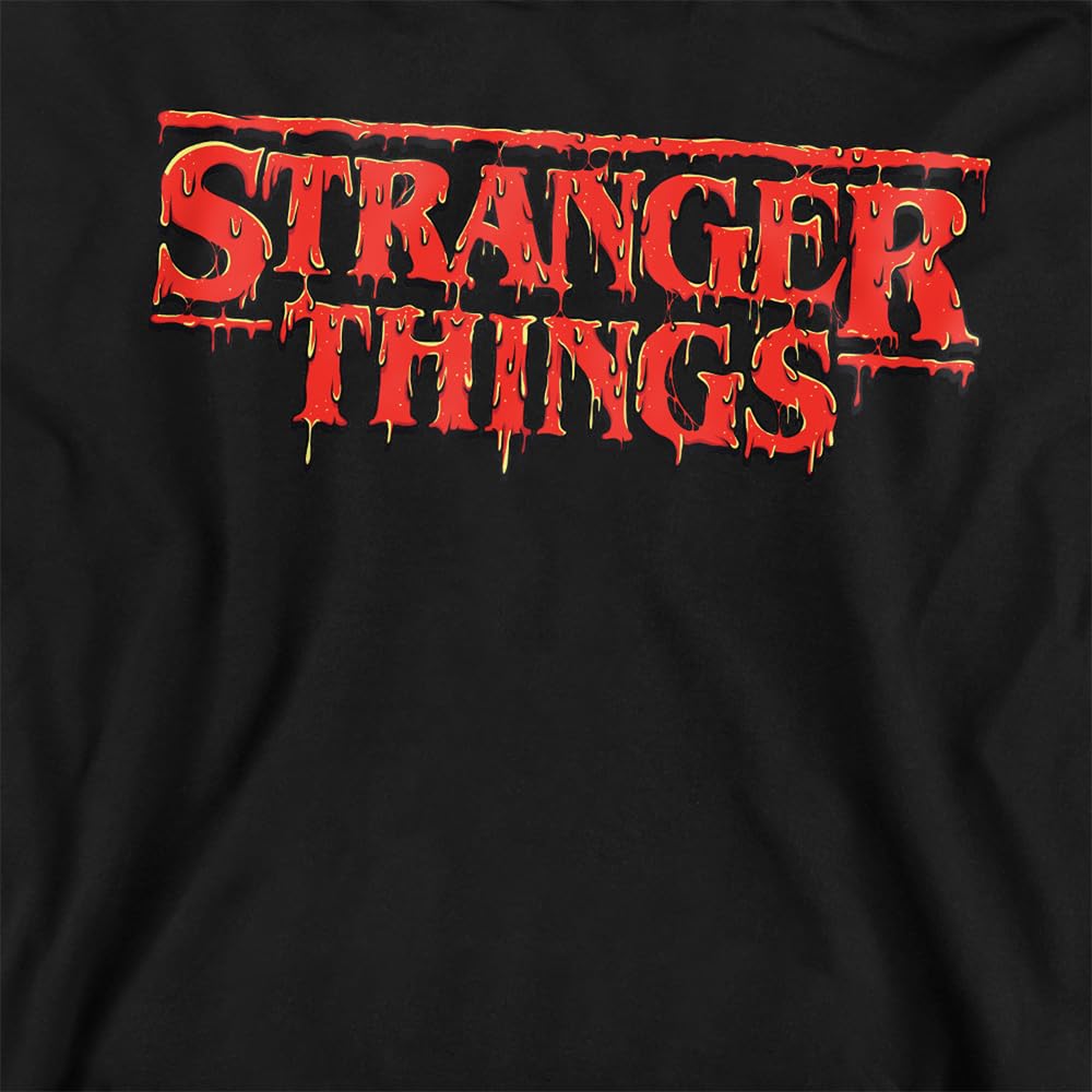 Stranger Things Stranger Things Red Drip Logo Youth Kids Boy/Girls Pull-Over Hoodie, Black Hooded Sweatshirt Unisex niños (Pack de 1)