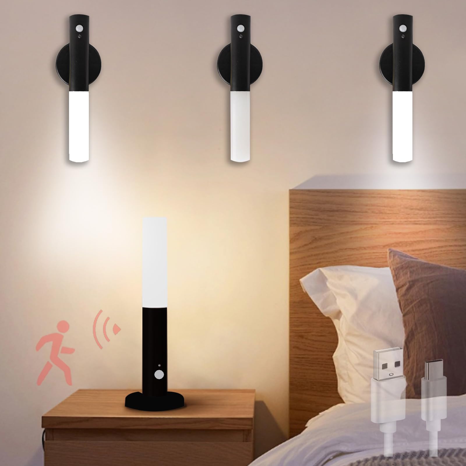 Aplique de pared con sensor de movimiento para evitar caídas nocturnas 8