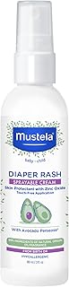 Mustela Baby Diaper Rash Cream Spray – Touch-Free protectant with Zinc Oxide & Natural Avocado - Treats, Soothes and Prevents Diaper Rash- Fragrance-Free - 3 fl. oz