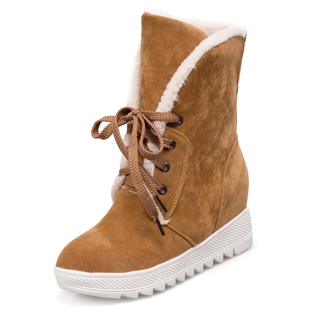 Bottes de neige chaudes et étanches à lacets avec talon bas - 6