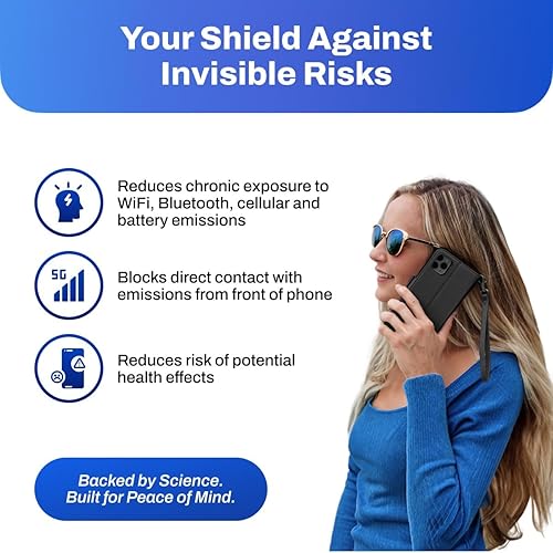 Miniatura 4 de DefenderShield Protección EMF y 5G Anti Radiación iPhone 14 Plus Case - Bloqueo RFID EMF Shield Funda Monedero Desmontable con Cierre Magnético