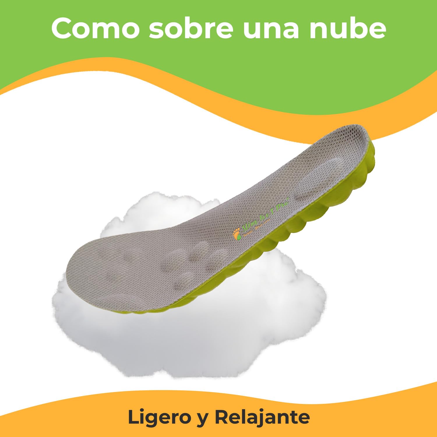 Slim Feet PRO Ortopédica Plantilla Nube Confort XXL 43-44 Amortiguadora Transpirable Antideslizante