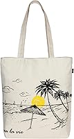 Vista 1 de Ecoright - Bolsa de mano para mujer con cremallera, bolsa de mano pequeña, bolsa de lona, bolsa de algodón reutilizable para playa, comestibles