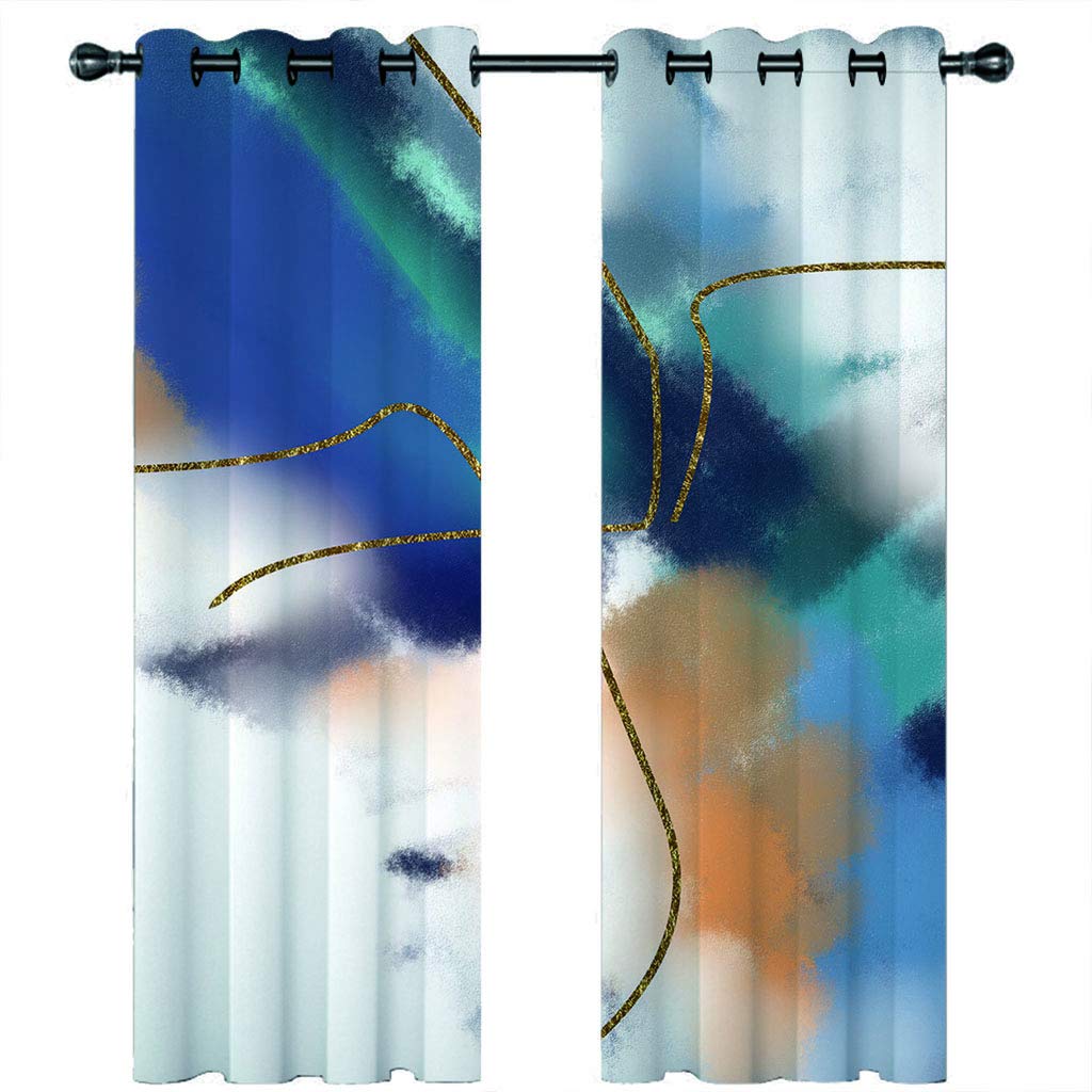 Rideaux occultants de chambre et salon isolant thermique anti froid à oeillets motif 3D 234X230