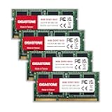 【DDR3 RAM Laptop Only】 GIGASTONE 32GB Kit (4x8GB) DDR3/DDR3L 1600MHz (1333MHz) PC3-12800 (PC3-10600) CL11 1.35V/1.5V 2Rx8 SODIMM 204 Pin Unbuffered Non ECC High Performance Notebook Memory Upgrade