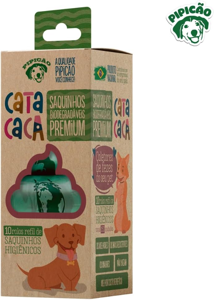 Kit 10 Refis de Saquinhos Higiênicos Cata Caca Pipicão