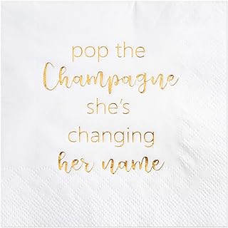 Crisky Bachelorette Cocktail Napkins Bridal Shower Dessert Napkins Gold Foil Bachelorette Bridal Shower Engagement Party Decoration Party Supplies [ 50 Count ]