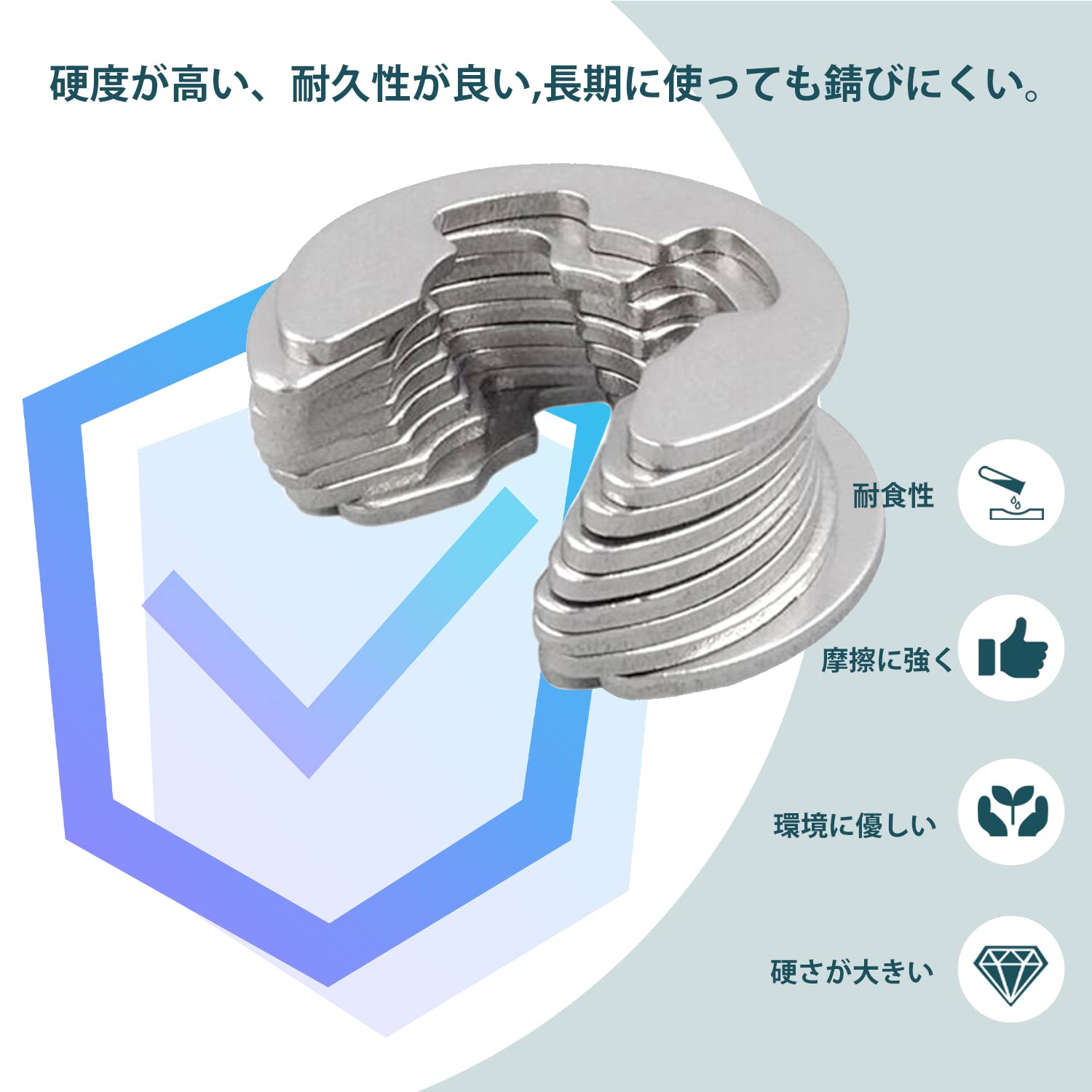 Amazon.co.jp: JUNYON E型スナップリング Eクリップ サークリップ