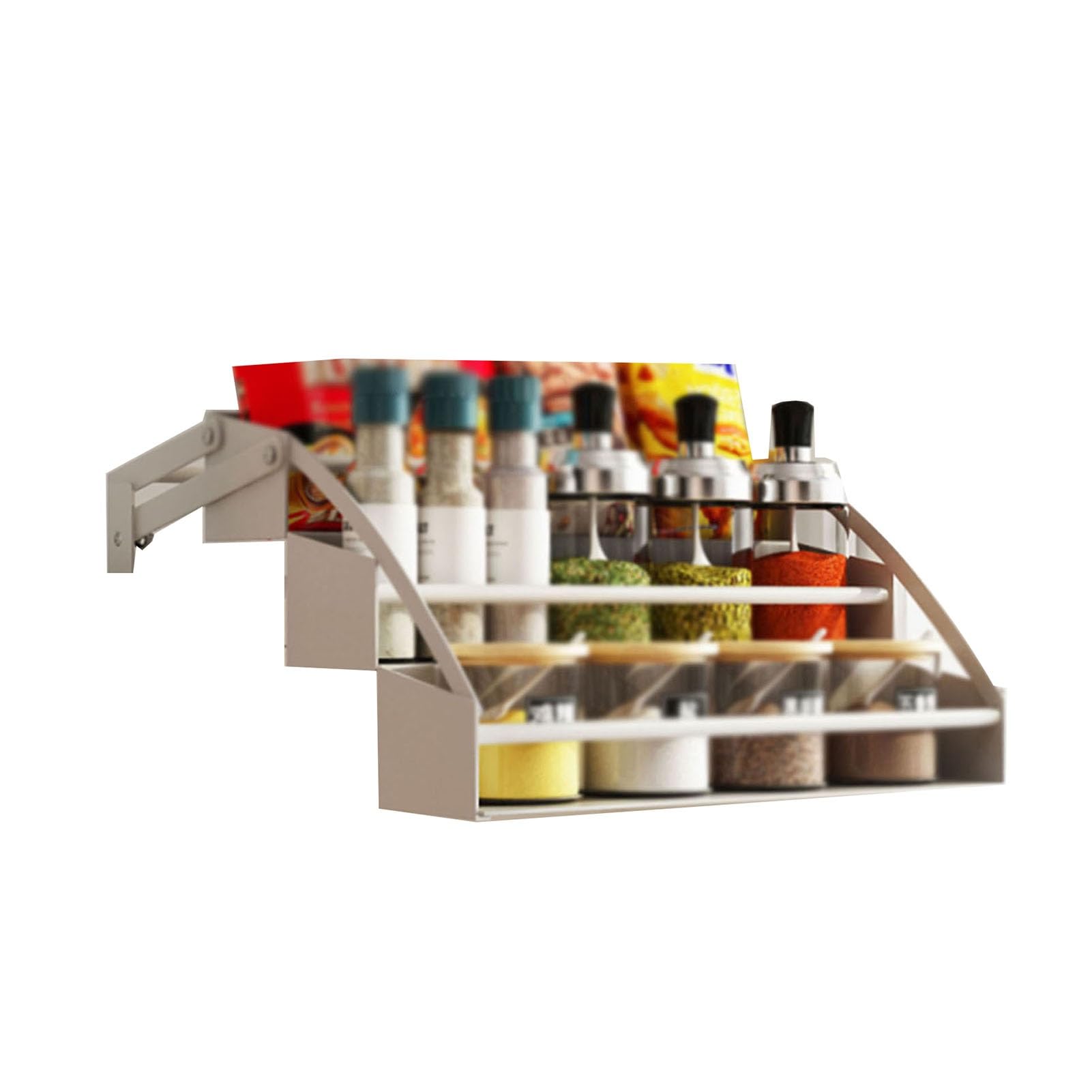 Generisch Ausziehbarer Schrankorganizer Mit 3 Ebenen For Gewürz- Und Soßenflaschen, Tragkraft 15 Kg (nur Das Gestell Enthalten)