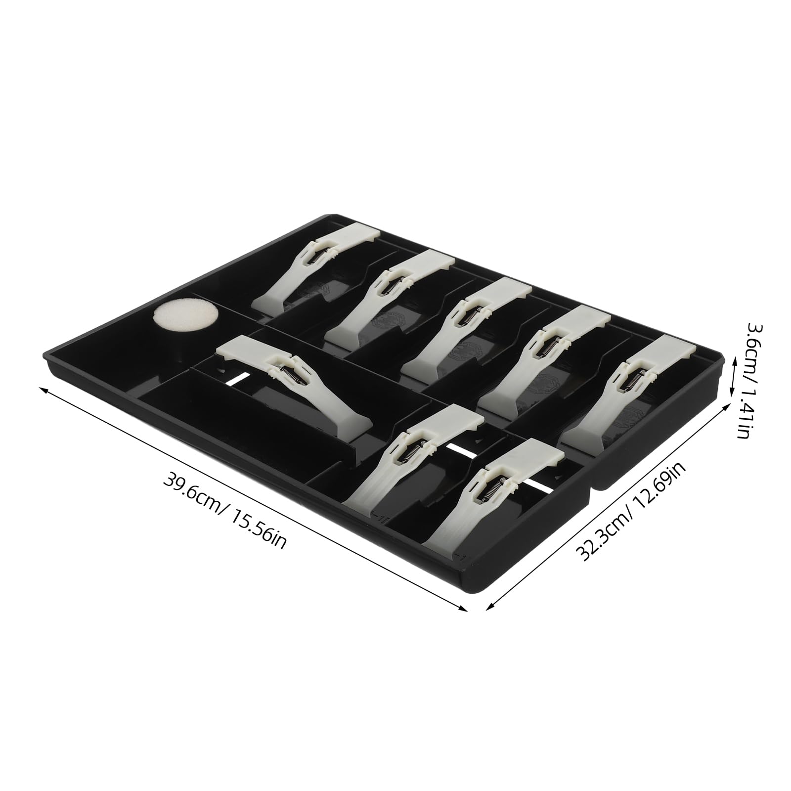 Vassoio portamonete multiscomparto con 9 scomparti, organizer per monete in plastica con clip per banconote, per uso in supermercati e negozi al dettaglio