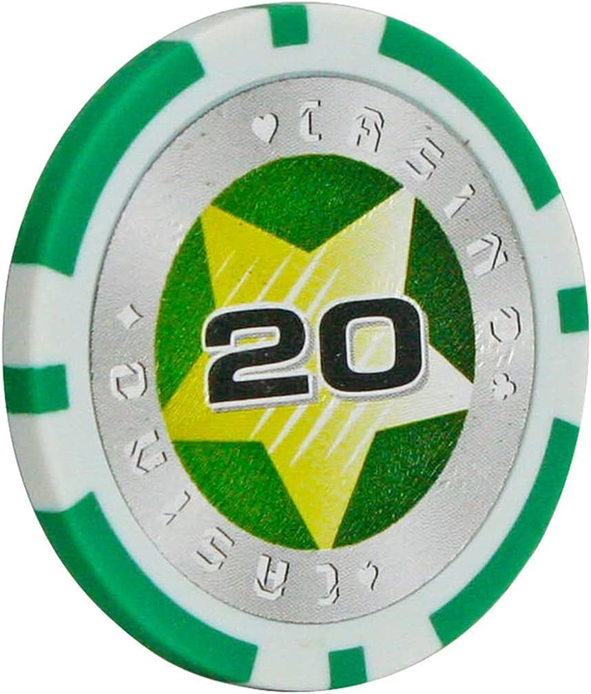 25PCS Poker Chips - Laser Chips Metal Core 14 Gram Texas Holdem Blackjack Casino Games Chips for Counting Markers Math Learning Poker Chips (Color : 25pcs, Size : $50)