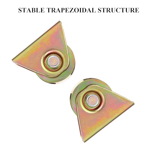 Miniatura 6 de Ruedas de placa de rueda con ranura en V de 2 pulgadas, rueda de puerta rodante deslizante rígida resistente con soporte para riel en V, máquinas