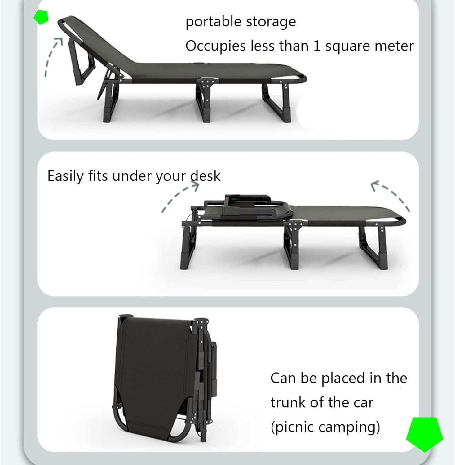 Lettino Da Campeggio Pieghevole Soges - Leggero, Portatile, Senza Installazione, Portata 200 Kg