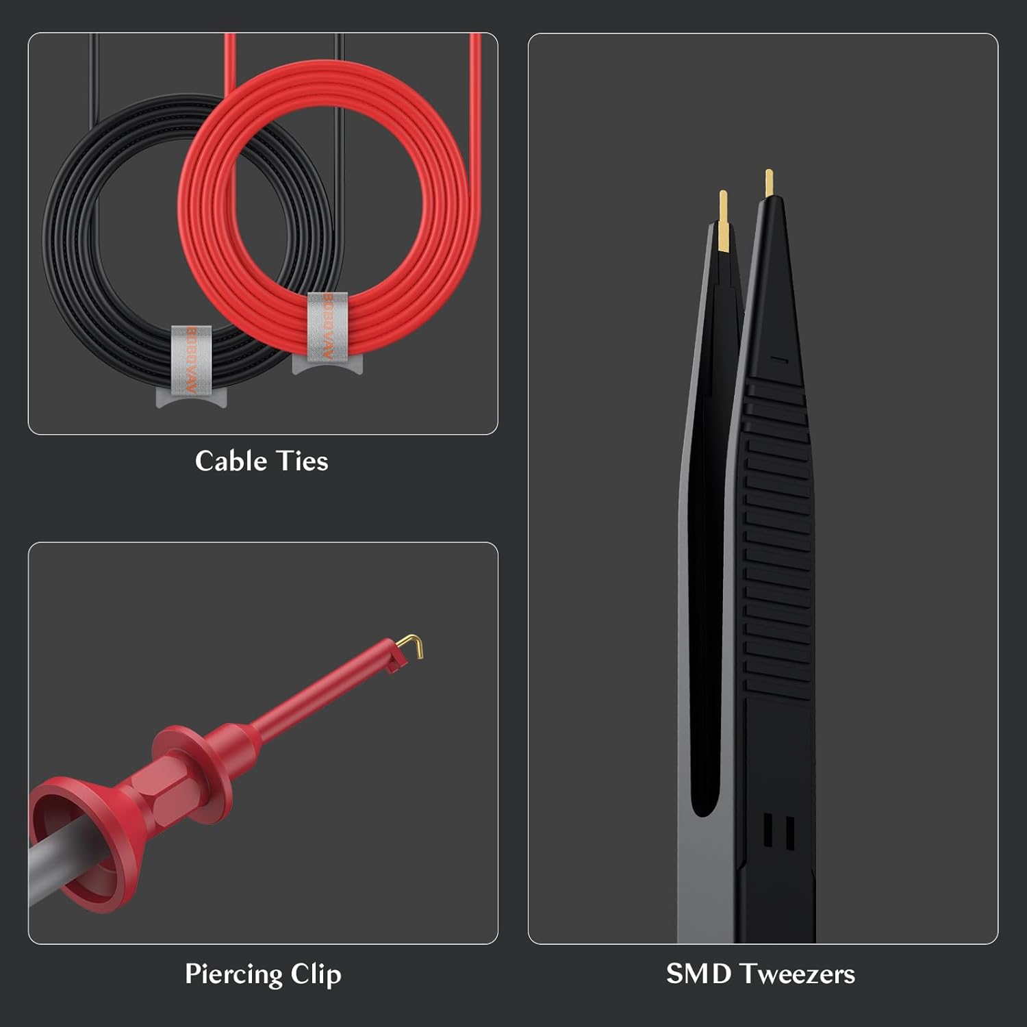 Multimeter Test Leads Kit, 25-Piece Electrical Test Leads Set with Flexible Silicone Wires, Replaceable Multimeter Probes, Large & Small Alligator Clips – Ideal for Engineers & Electricians