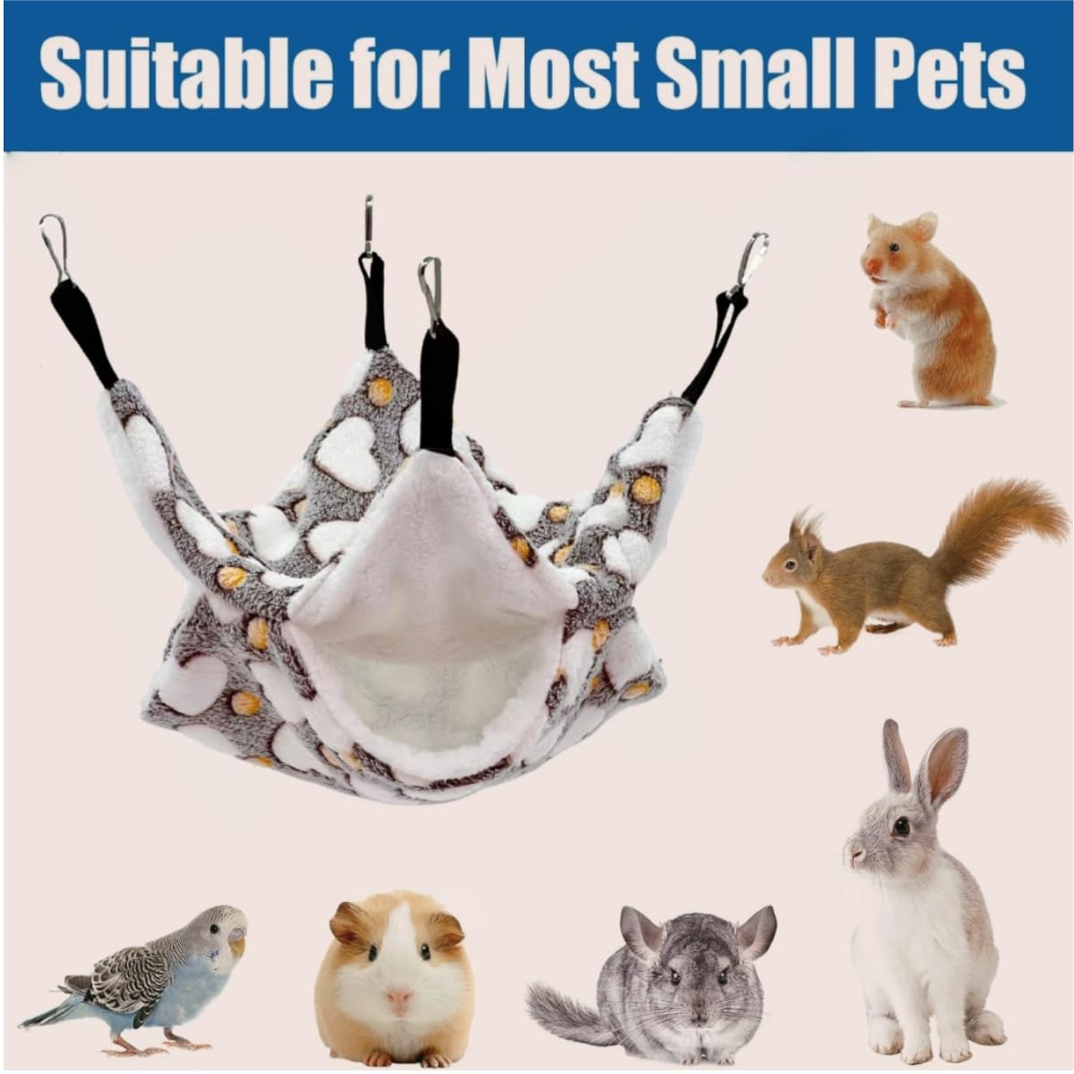 Hamac pour Animaux de Compagnie,Hamac pour Petit Animal,Sac de Couchage pour Hamster,lit chaud pour l'hiver,pour Furet Hamster Chinchilla de cobaye,Rat,hamac de Luxe