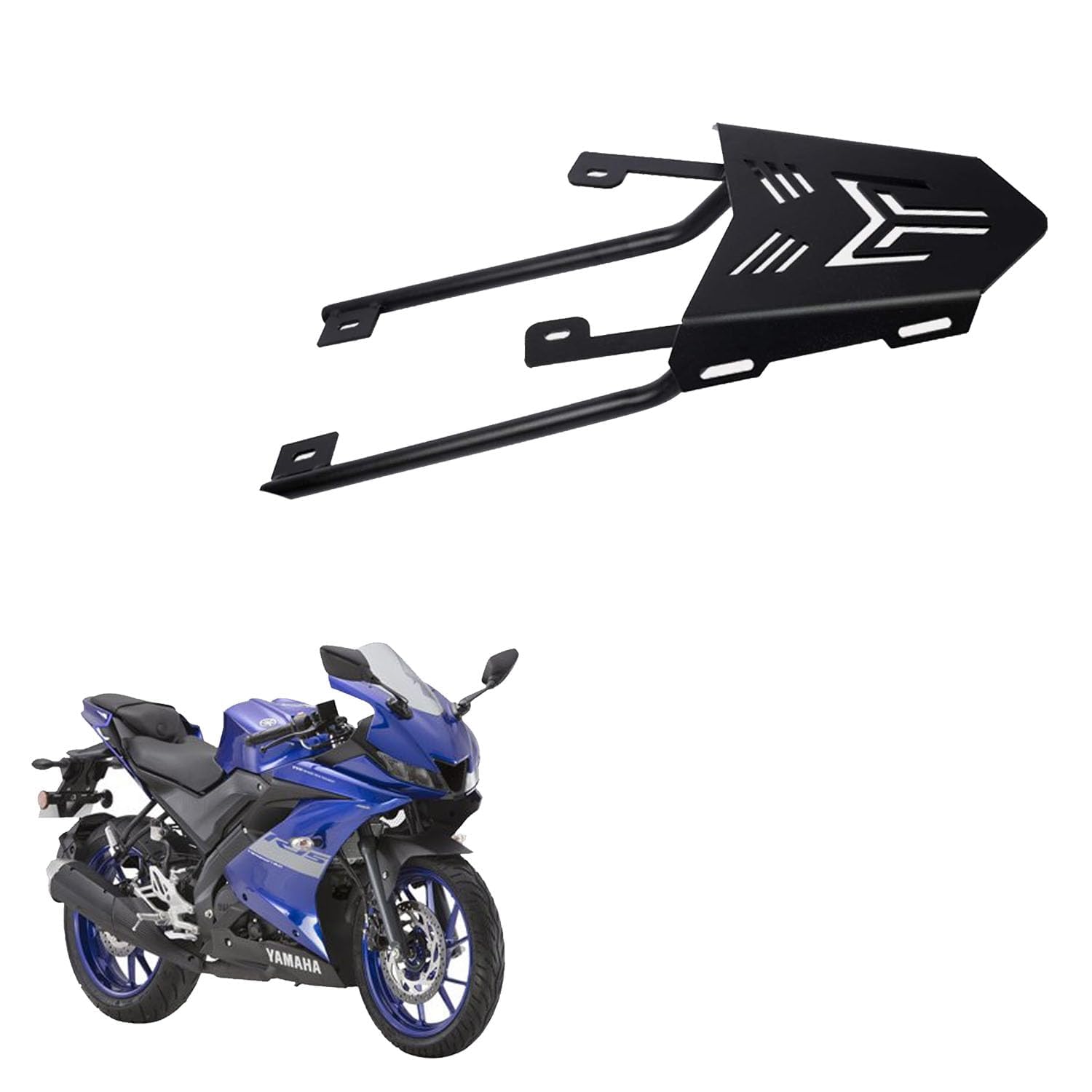 Vagary Trail Expedition Carrier/Top Rack/Back Rack for R15 V3 Black | Modifications Accessories for Bikes/Motercycle | Metal Made Long-Lasting | Pack of 1 (Black)-image-26