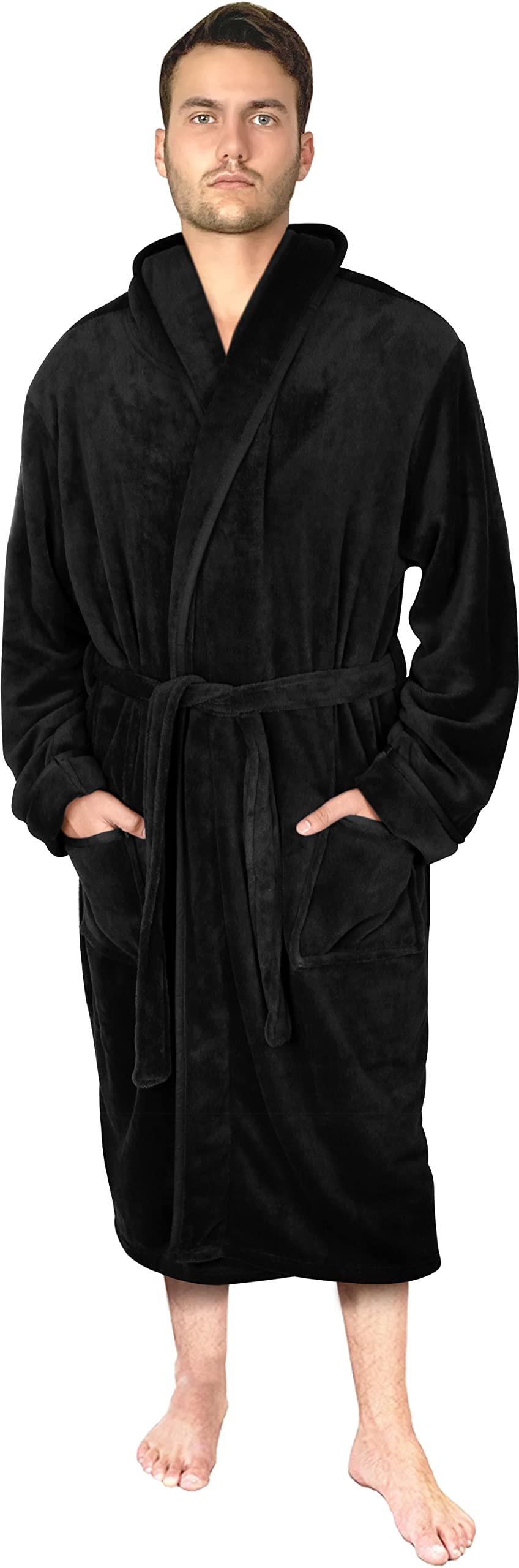 NY Threads Bata para hombre con capucha, ropa de dormir suave y acogedora