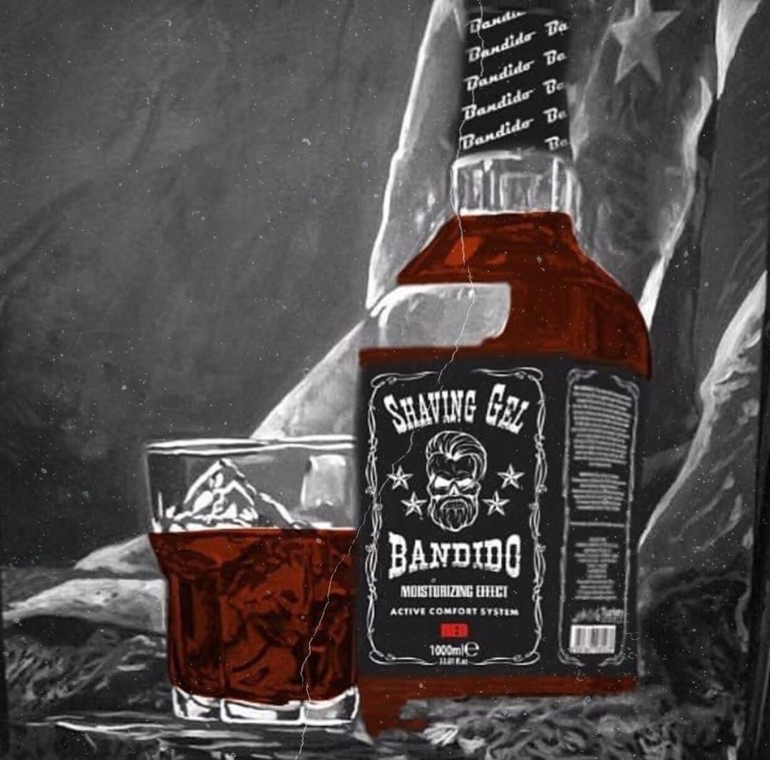 Bandido Shaving Gel Men RED 2er-Set (2 x 1000ml) Rasiergel blau transparent Männer Rasur Herren nicht-schäumend präzise Rasur der Bartkonturen mit jeder Rasierklinge Herren verwendbar (Red 2 x 1000ml)