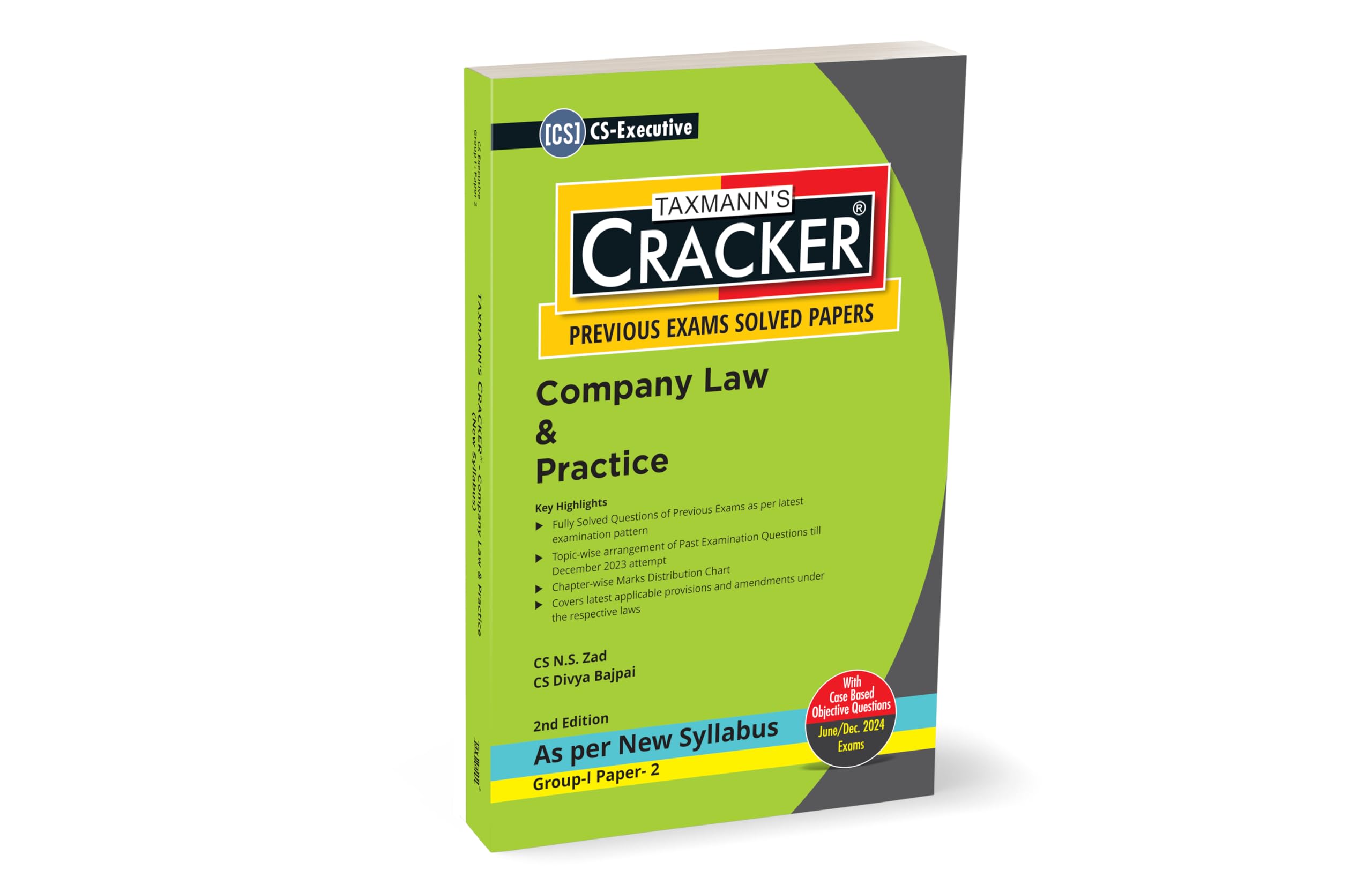 Taxmann's CRACKER for Company Law & Practice (Paper 2 | Company Law) – Covering (topic-wise) past exam questions & detailed answers | CS Executive | New Syllabus | June/Dec. 2024 Exams