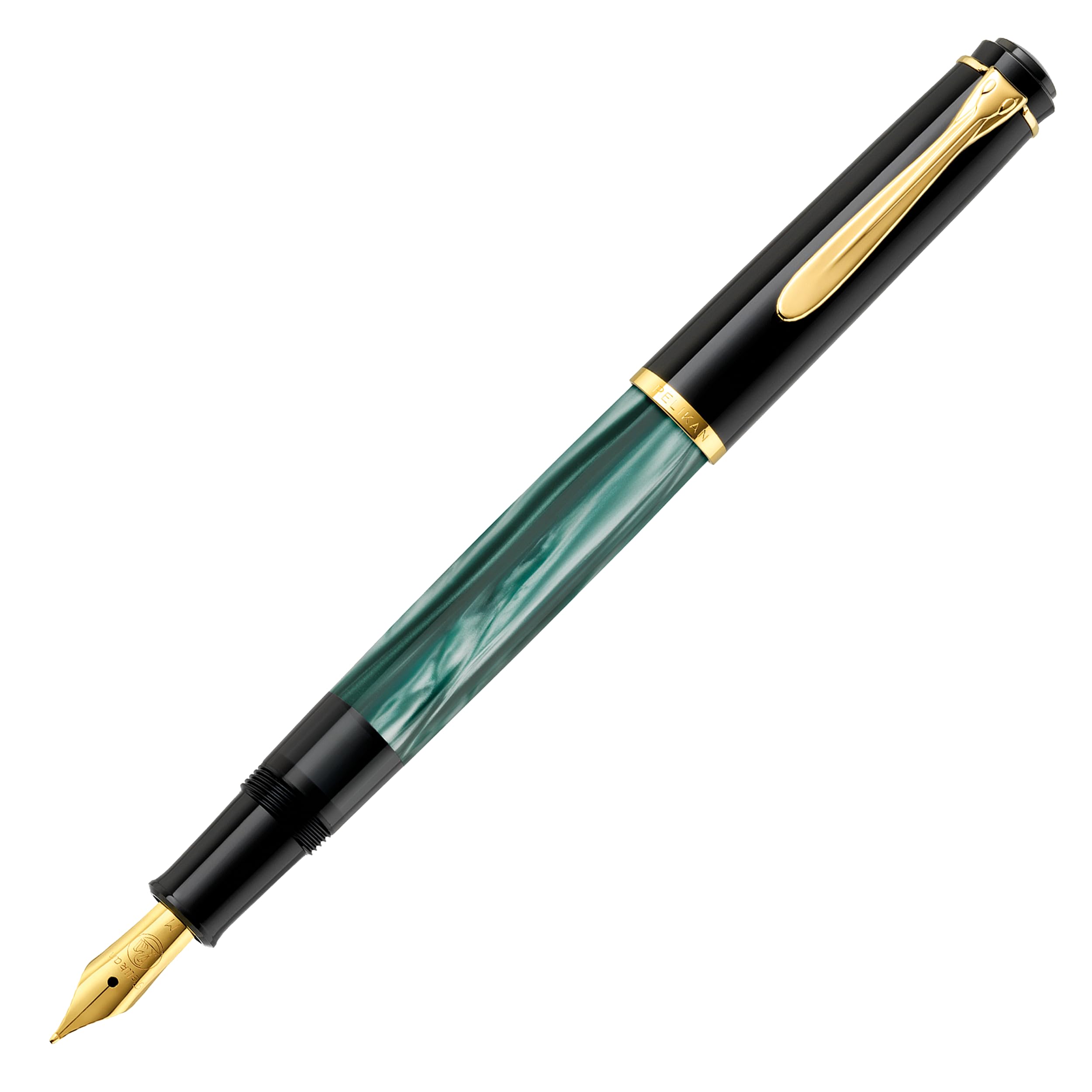 Pelikan Elegance Souverain M200 Deluxe Fountain Pen Fine Nib Black/Greem