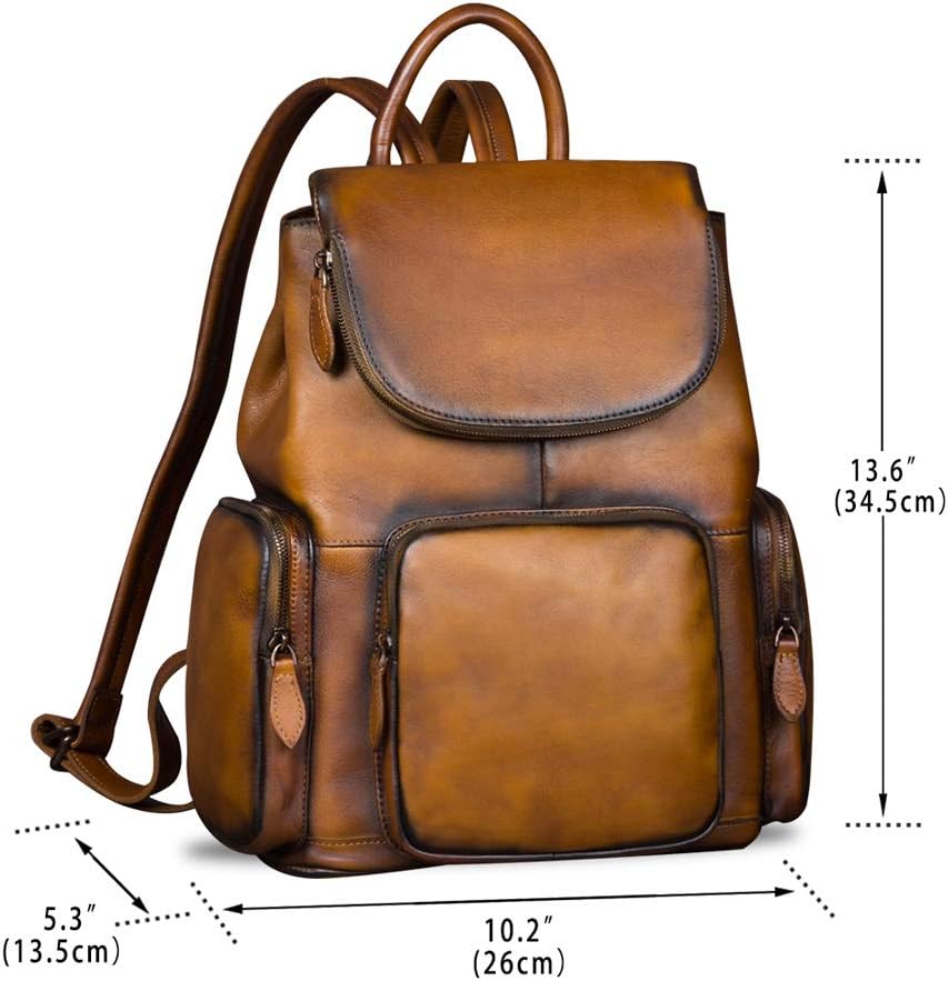 IVTG Genuine Leather Backpack for Women Shoulder Bag Vintage Designer Back Bag Fashion Rucksack Casual Daypack (Brown) - Image 4
