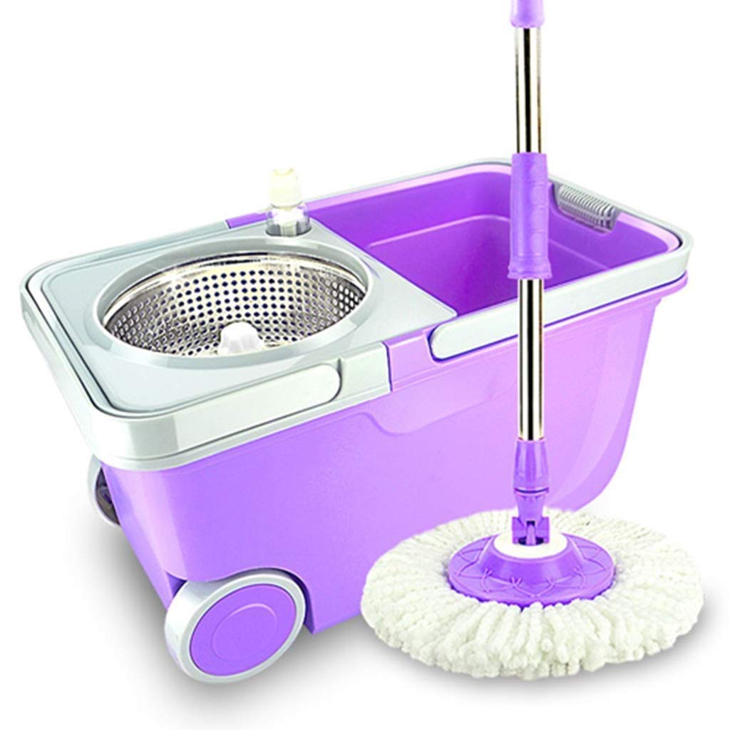 mop， Thickened Rotary Mop Bucket Rotating Hand Drag Tow Stainless Steel