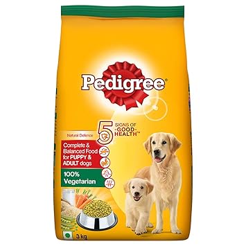 Pedigree Natural Defence Complete and Balanced 100% Vegetarian Food for Adult & Puppy Dog 3 Kg
