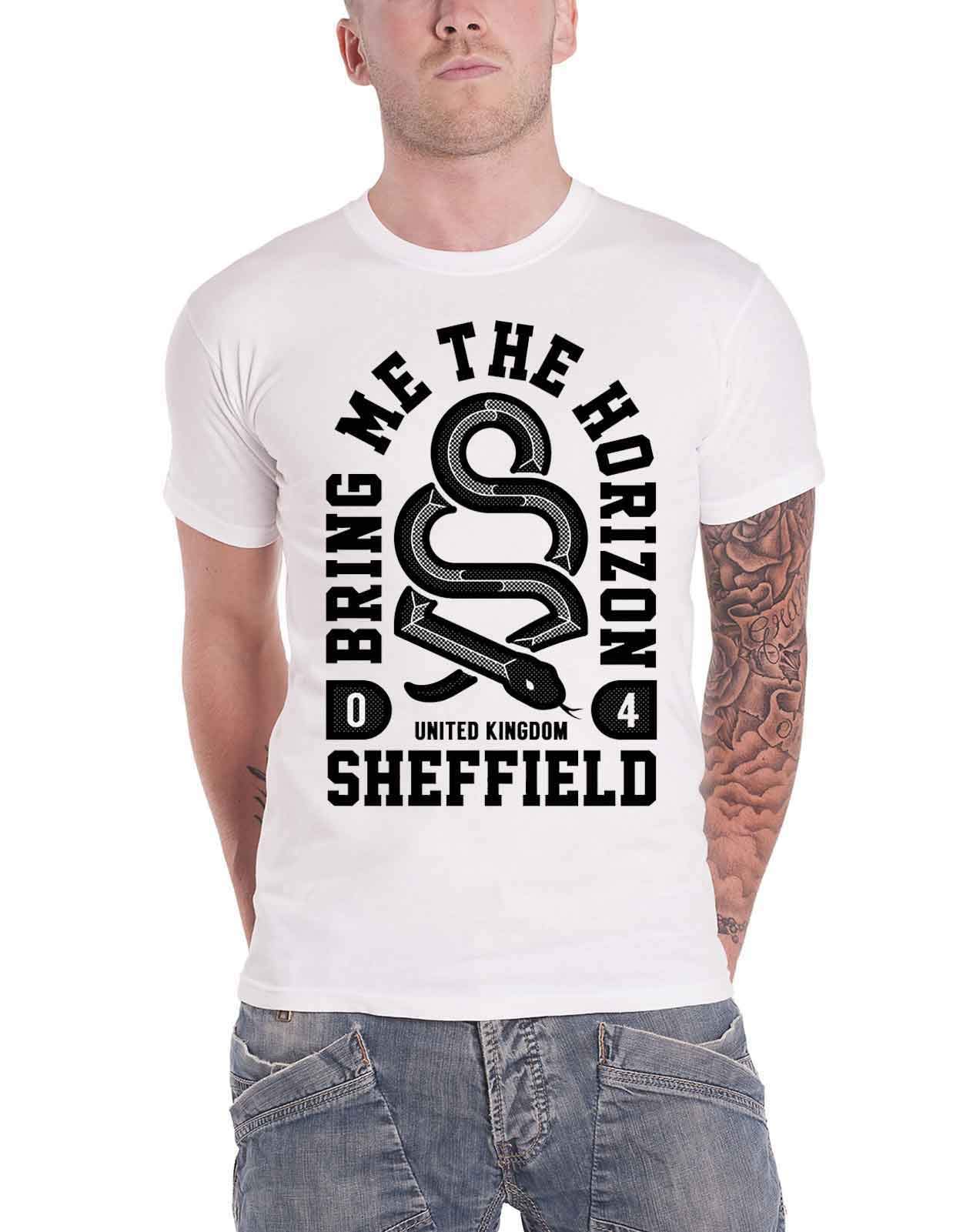 Bring Me The Horizon T Shirt Snake Bmth Band Logo Official Mens White Size L