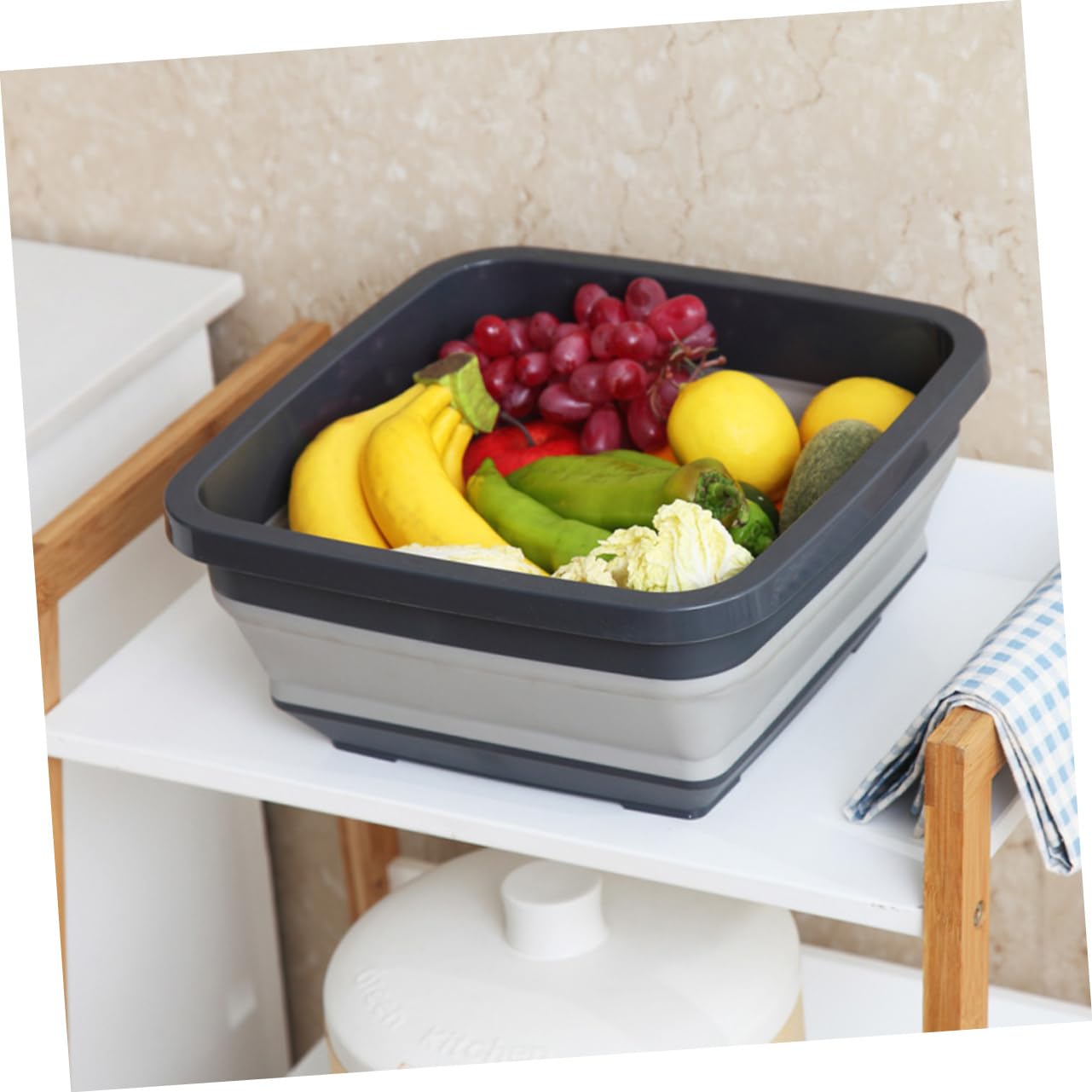 WOONEKY Lavabo Pliable Rétractable pour Maison Portable Facile à Nettoyer pour Voyage Et Extérieur