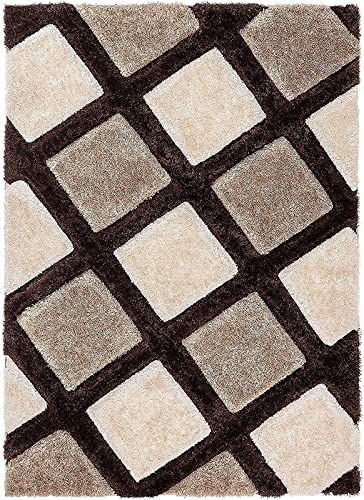 Image of Shaggy Carpet for Living Room 6 X 8 FEET Fluffy Plush Area Rug, Thick Fur Floor Carpet Modern Cozy Rug for Home Decor, Kids Room Bedside Hall, Durable Comfortable Shaggy Rug (BrownBeigeIvory Z)