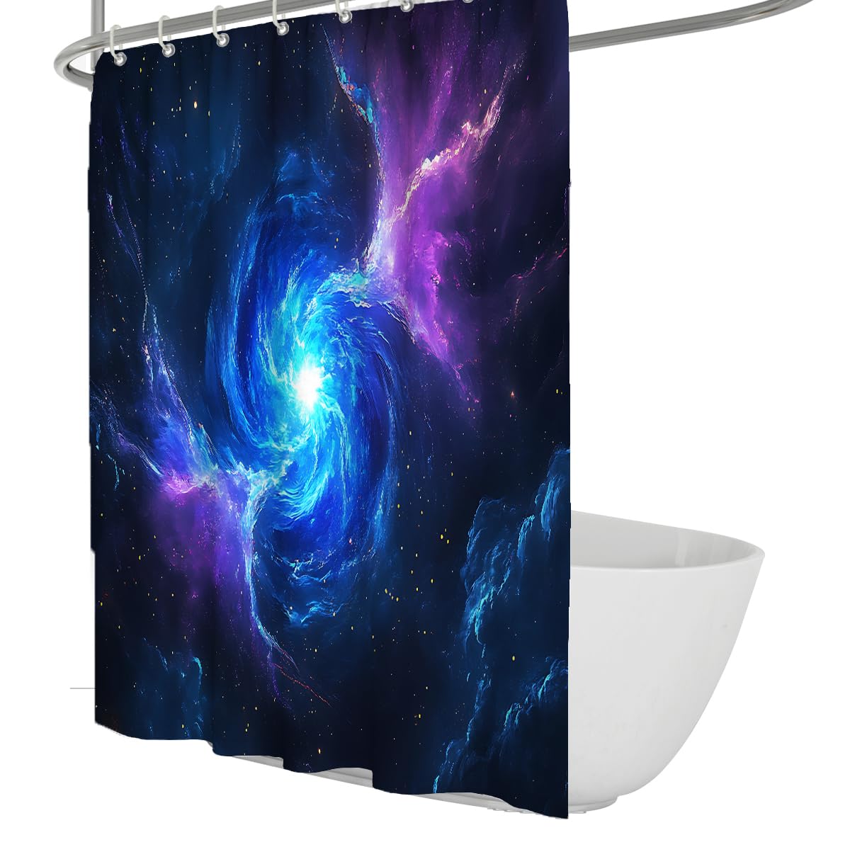 OLLIAR Home Waterproof Fabric Shower Curtain Fantasy Space Starry Sky Mysterious Universe Shower Curtains for Bathroom Decor Quick-Drying Washable Fabric 200x200cm