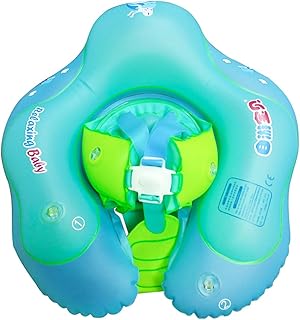 HUIOP Baby Pool Float-Cute Baby Pool Float Inflatable Baby Swim Float Baby Swimming Float Ring Toddler Pool Float for 6-30 Months Boys Girls Swim Trainer Float with Bottom Seat