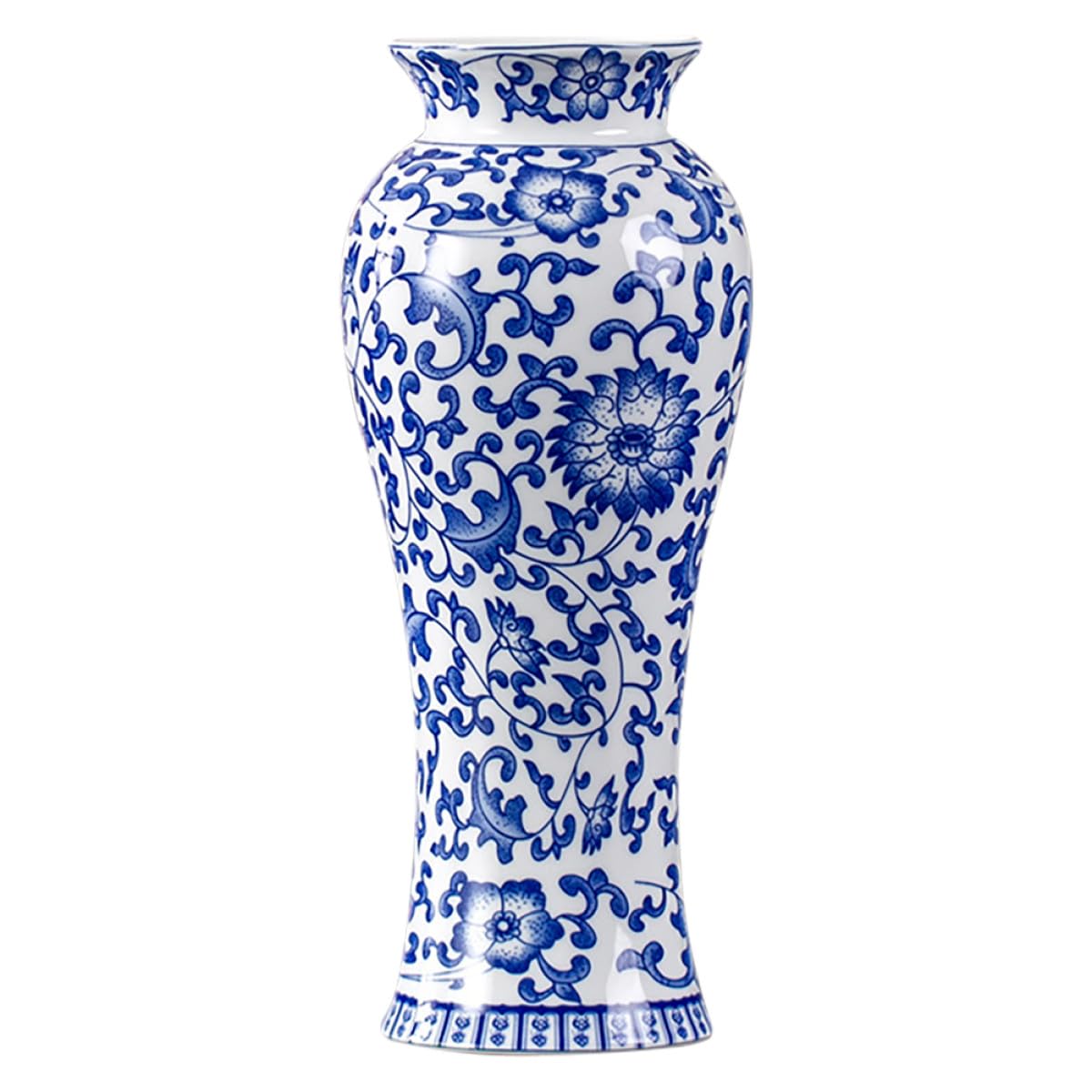 Vase céramique chinois pour composition de fleur et décoration intérieure vintage