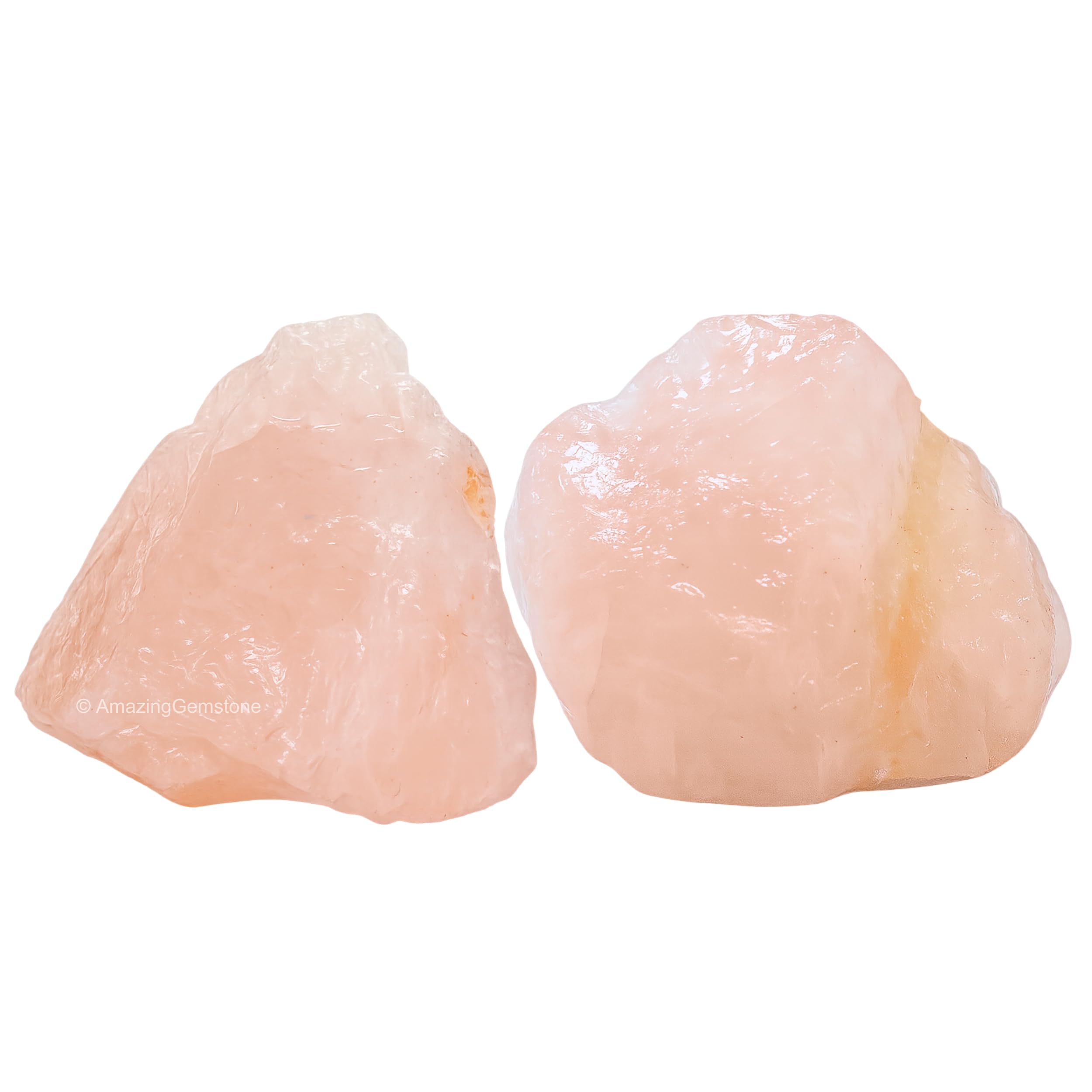 Amazing Gemstone 2 Pieces Star Rose Quartz Raw Crystals and Healing Stones, Natural Rocks for Tumbling and DIY Raw Stones and Crystals