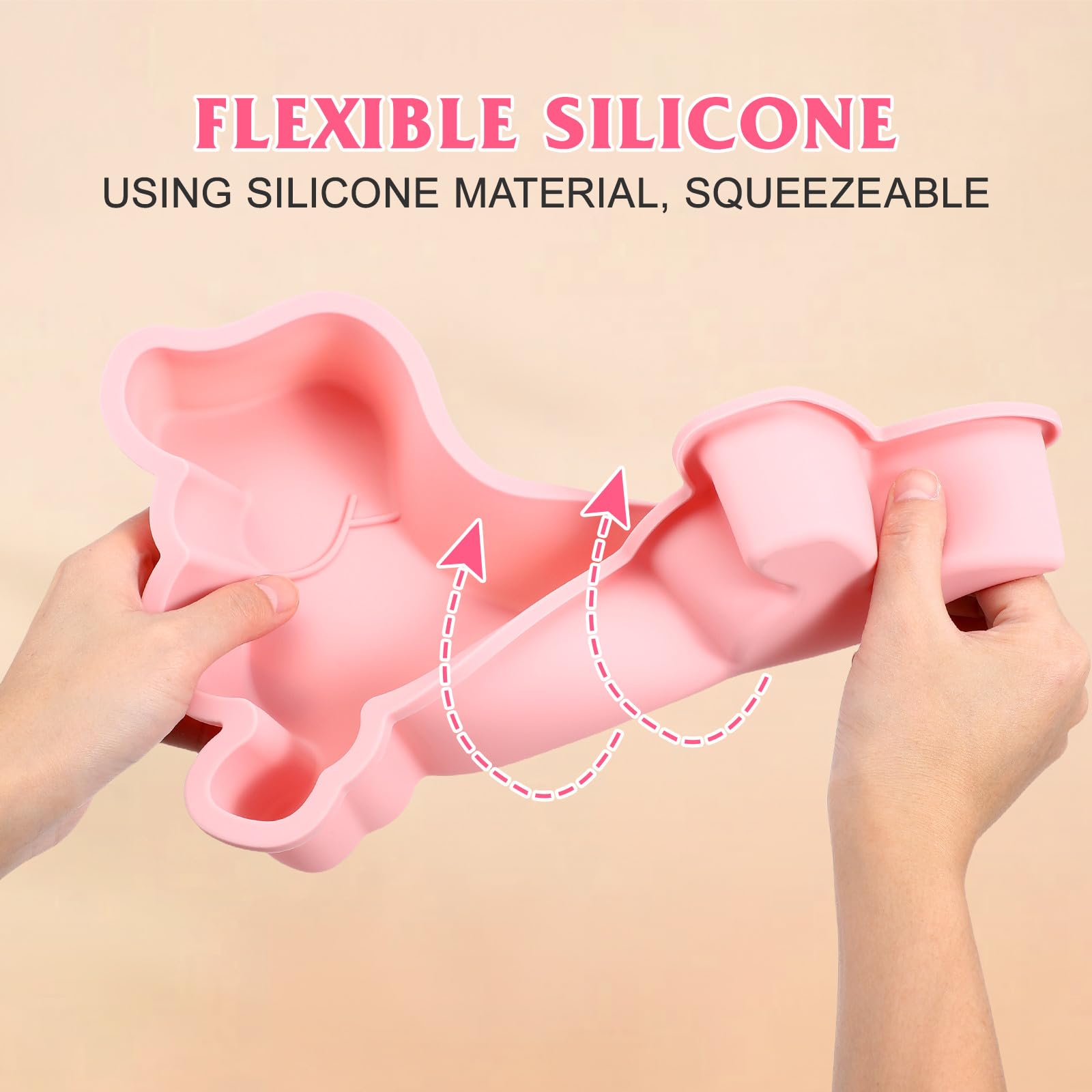 Stampo da Forno in Silicone a Forma di Cane 2 Pezzi Rosa | Torta e Budino, Texture Fine e Struttura Robusta, Leggero e Antiaderente per Cucina e Compleanno