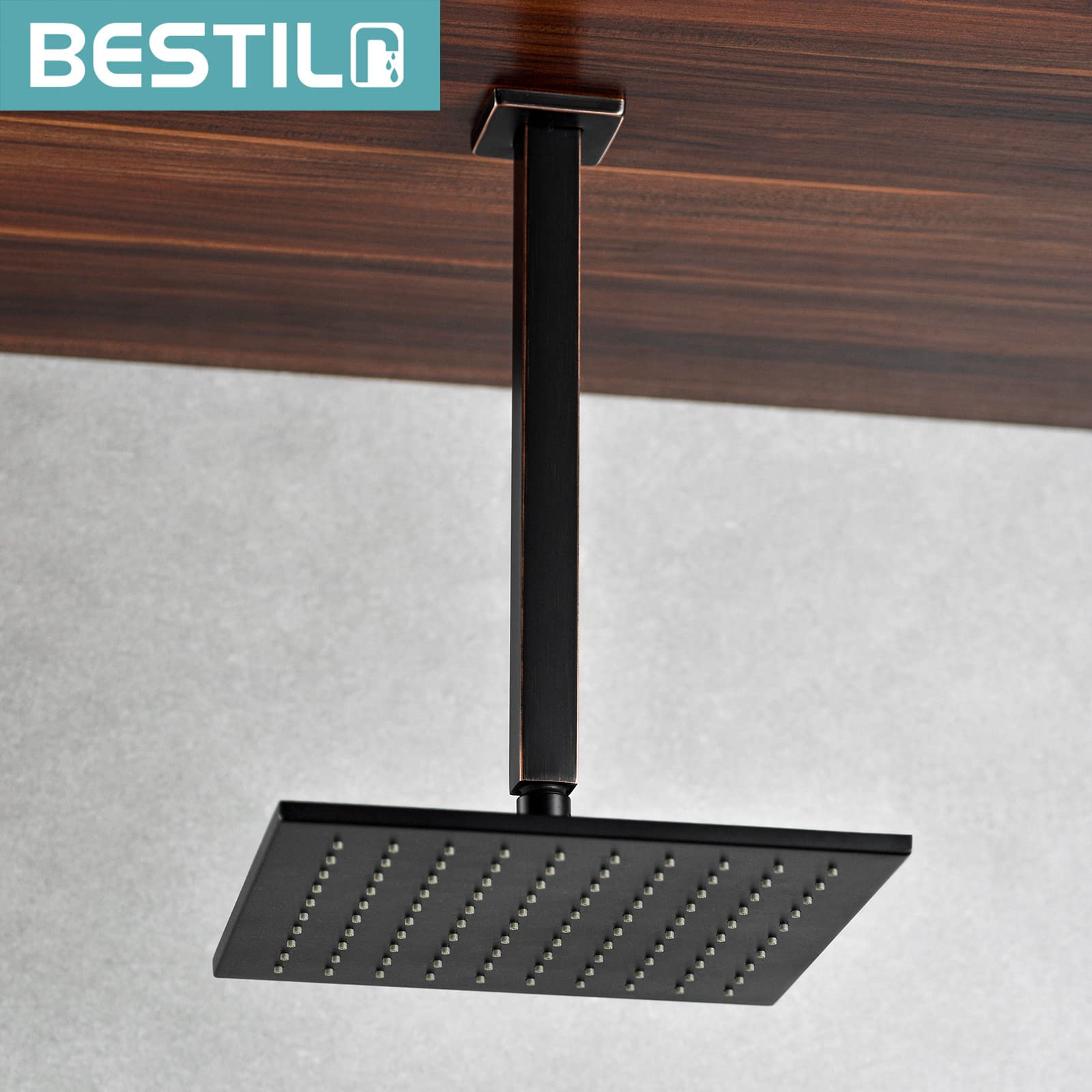 Snapklik.com : BESTILL 12 Inch Oil Rubbed Bronze Ceiling Mount Shower ...