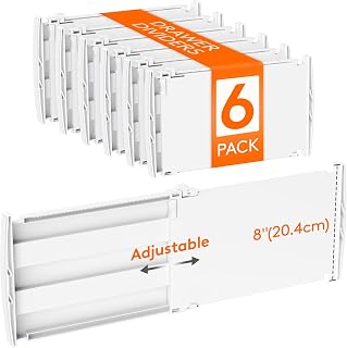 Lifewit 8" Tall Drawer Dividers, Adjustable Deep Drawer Organizer Clothes