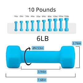 Portzon Weights Dumbbells 10 Colors Options Compatible with Set of 2 Neoprene Dumbbells Set,1-15 LB, Anti-Slip, Anti-roll, Hex Shape