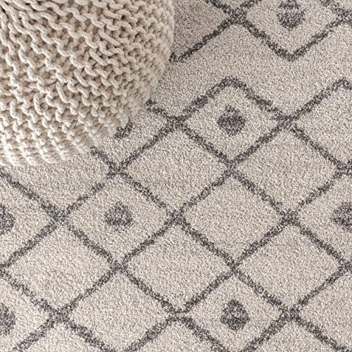 Image of JONATHAN Y Aksil Moroccan Beni Souk Cream /Gray Runner Rug, 2x8, Bohemian, Scandinavian, Easy-Cleaning for Living Room, Bedroom, Kitchen, Pet Friendly, Non-Shedding (MOH208B-28)