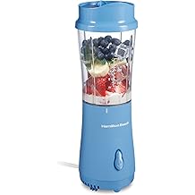 Hamilton Beach Portable Blender for Shakes and Smoothies, 14 Oz BPA Free Travel Cup &amp; Lid, Durable Stainless Steel Blades, Personal Smoothie Blender, Tranquil Blue (51172)