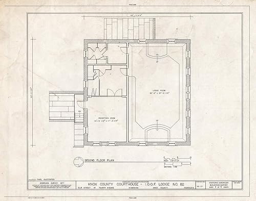 Historic Pictoric  Blueprint HABS NEB,54-NIOB,5- (Sheet 3 of 5) - Knox County Courthouse, Southwest Corner of Fourth Avenue & Elm Street, Niobrara,