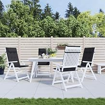 Set of 4 Black Outdoor Highback Chair Cushions for Patio Furniture, Rectangular Seat Cushions with Elastic Straps, Water-Resistant Oxford Fabric for Garden Terrace Balcony