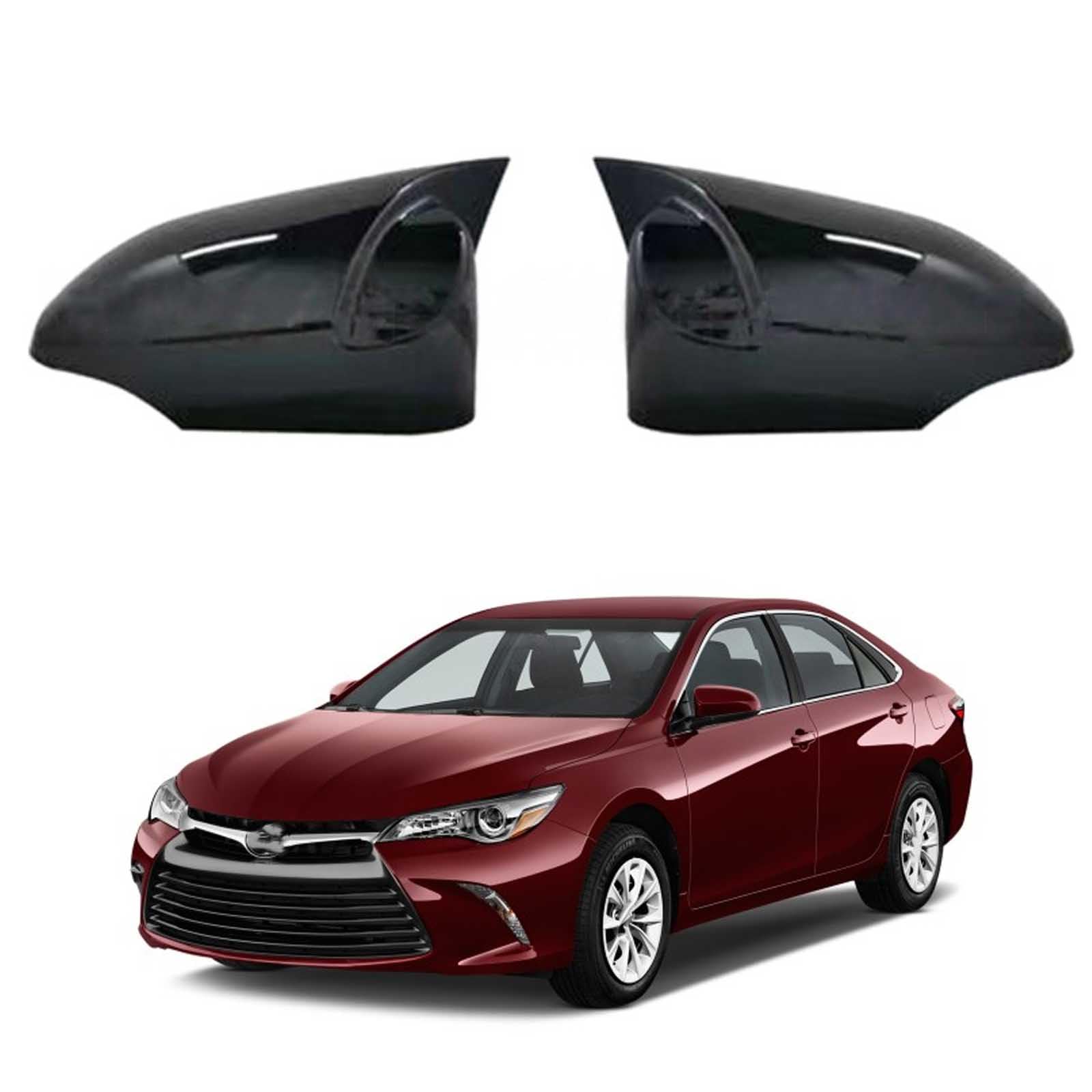 PAPEP Door Mirror Cover Caps for Toyota Camry 2013-2017, Left Right Side Wing Rearview Mirror Cover Lid 2 Pieces Exterior Styling Accessory,Glossy black