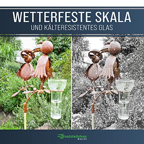 Regenmesser Ersatzglas 35 mm/qm für Frosch, Rabe und Maus inkl. Halterung Niederschlagsmesser Glas Wassermengenmesser