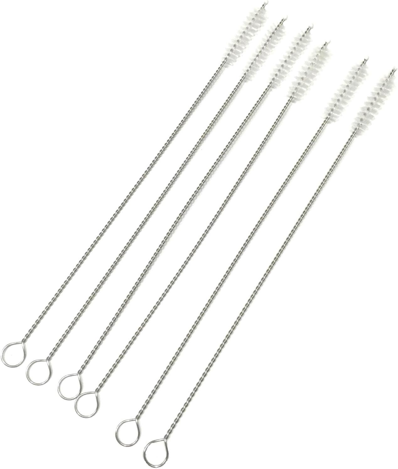 Honbay Straw Cleaner Brushes, nylon bristles stainless steel handle, Nylon Skinny Pipe Tube Cleaner - 20 Piece Value Pack - 6 mm bristles x 7" 175mm long - Image 3